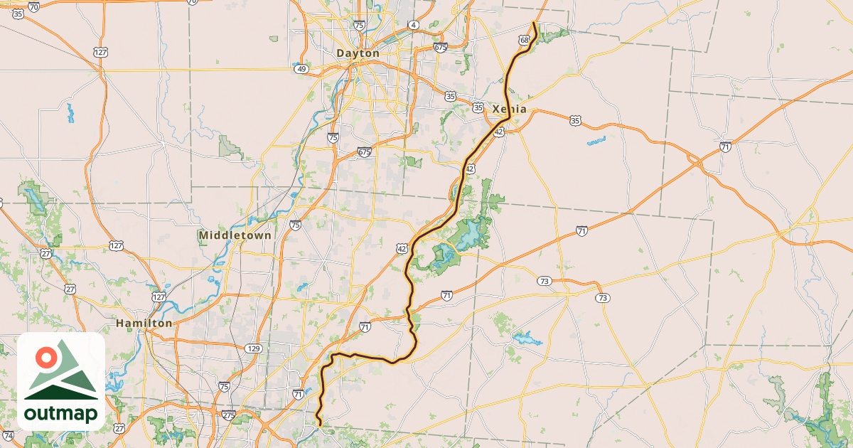 Map of Little Miami Scenic Trail
