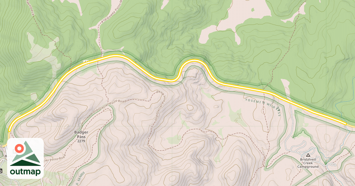 Map of Glacier Point Road