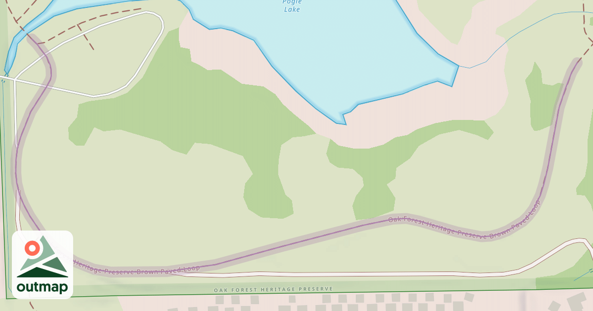Map of Oak Forest Heritage Preserve Brown Paved Loop