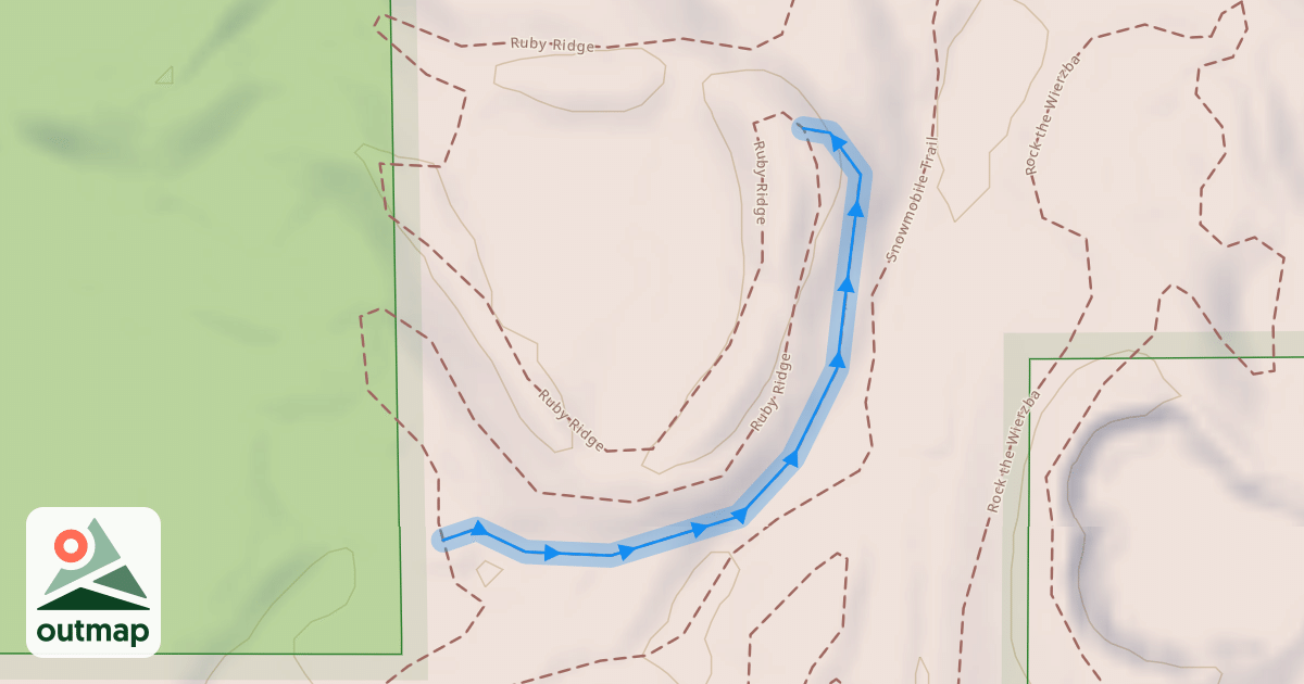 Map of Ruby Ridge Climb