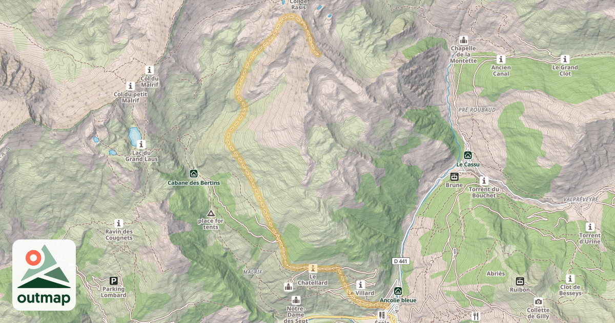 Map of Pic de Clausis — Abriès