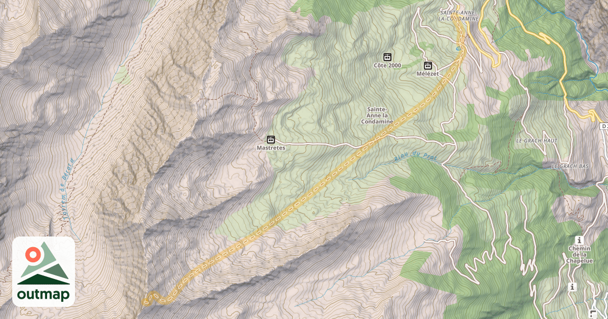 Map of Tête de Crouès — Sainte-Anne