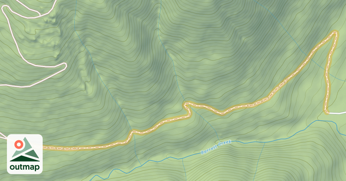 Map of Barrett Creek Forest Service Road