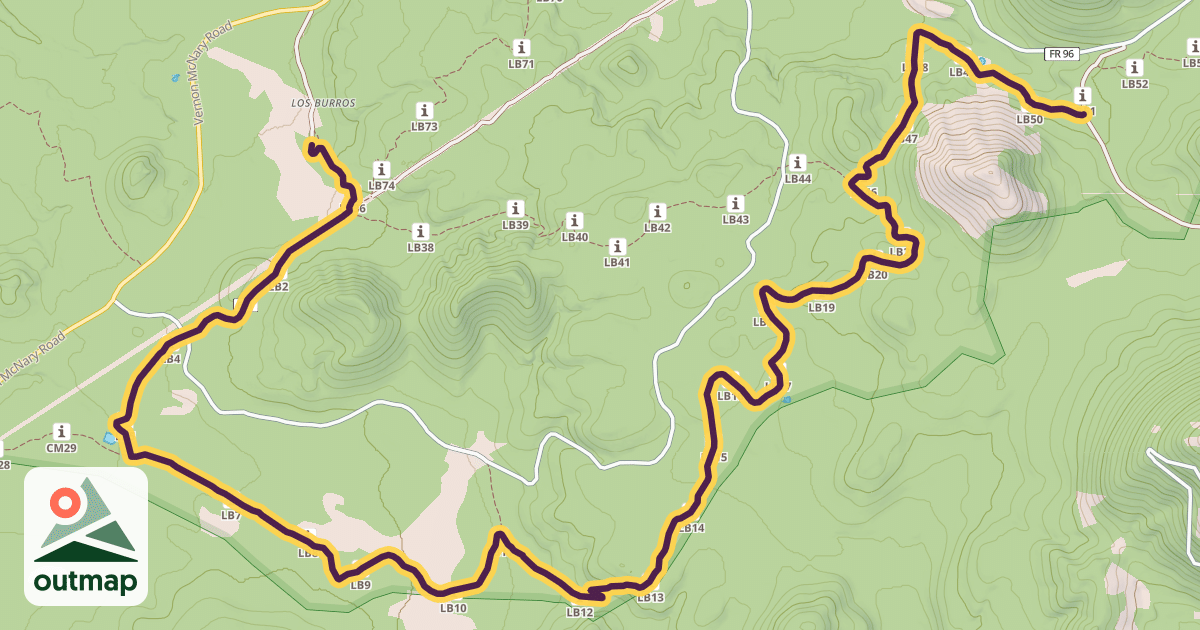 Map of Los Burros Trail #631