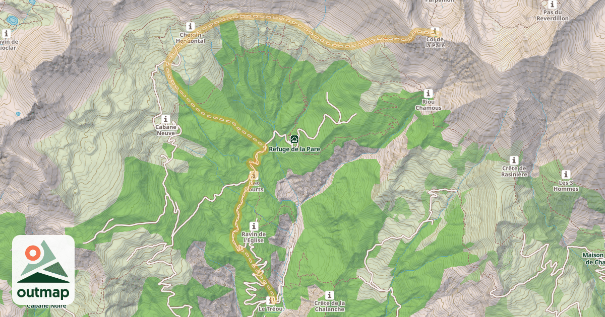 Map of Col de la Pare — Tréou
