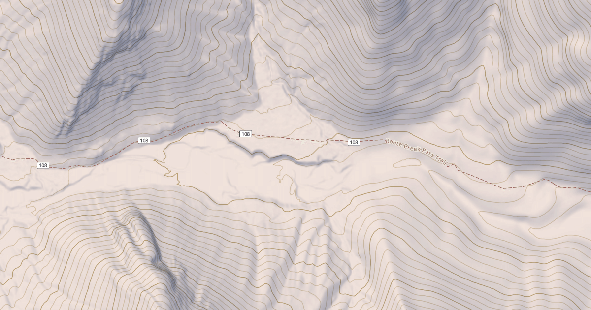 Map preview of Route Creek Pass