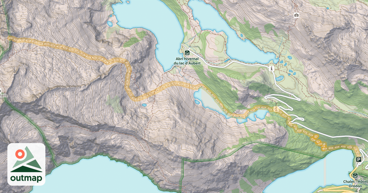 Map of Brèche de Chausenque — Lac d'Orédon