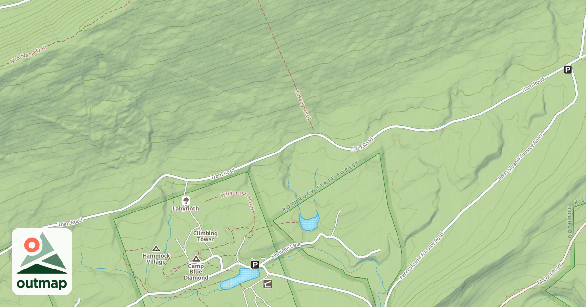 Map of Rothrock State Forest Seven Mountains Snowmobile Trails