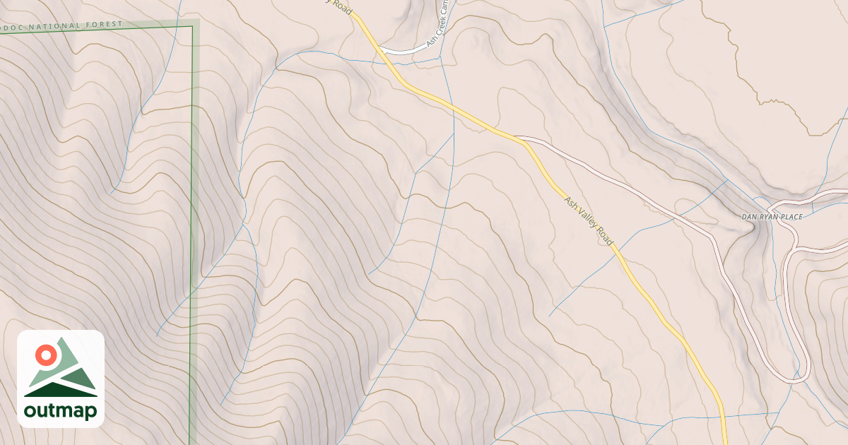 Map of ASH VALLEY SPUR