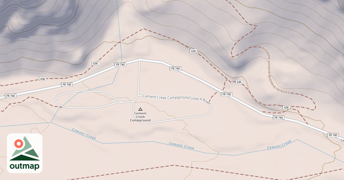 Map of CEMENT CREEK CG LOOP A