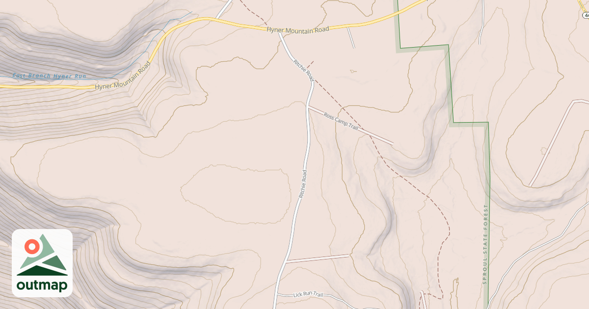 Map of Hyner Mountain Snowmobile Trails