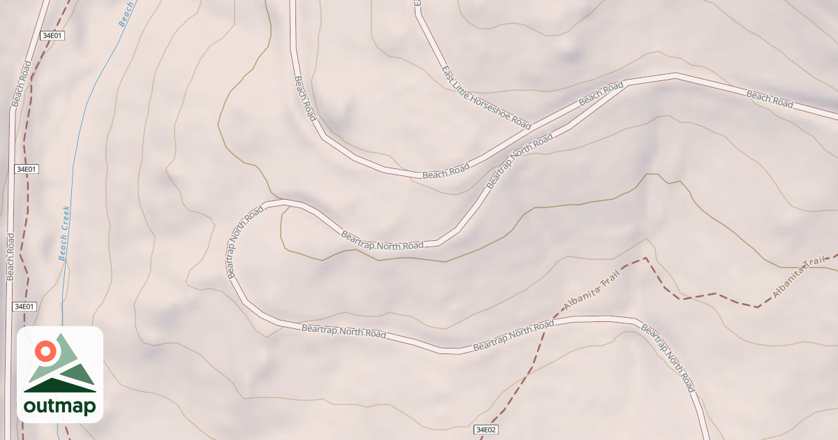 Map of BEARTRAP NORTH