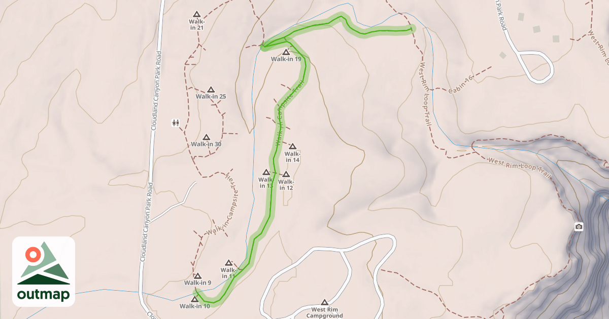 Map of Walk-in Campsite Trail