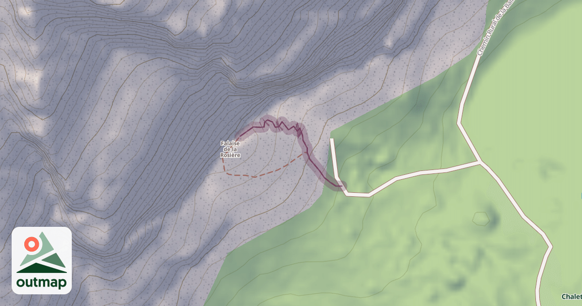 Map of Accès à la Falaise de la Rosière