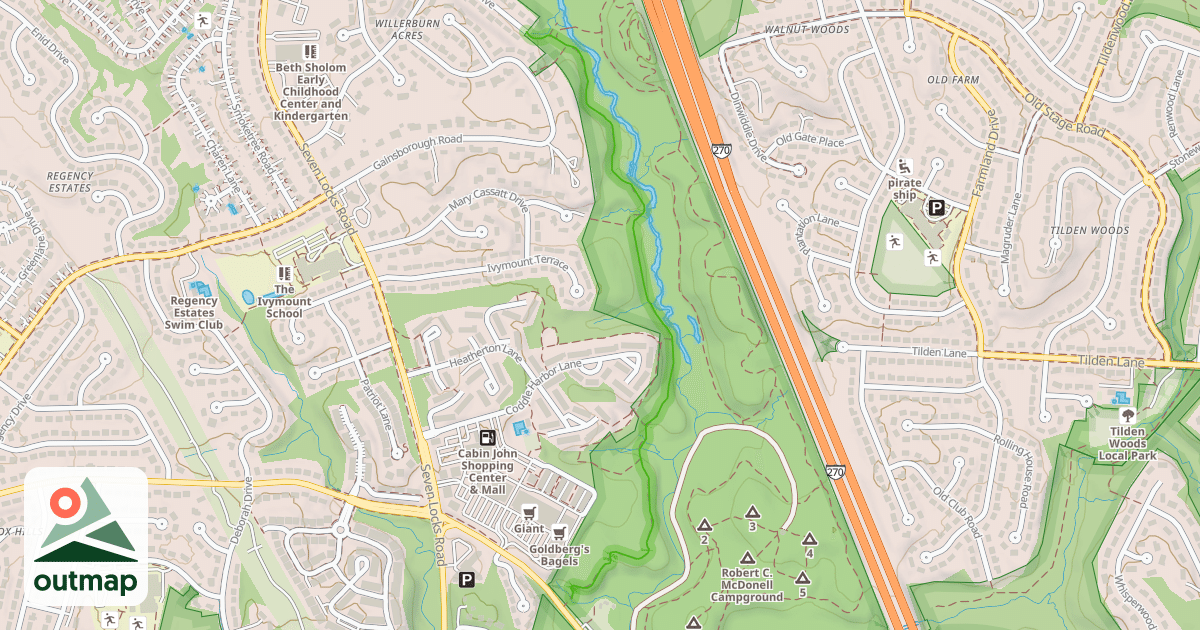 Map of Cabin John Trail