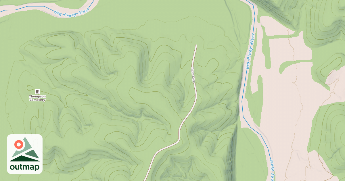 Map of THOMPSON CEMETARY SPUR AA