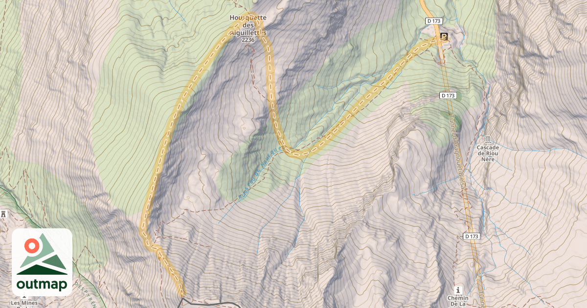 Map of Pic de l'Aiguillette — Tunnel du Biesla