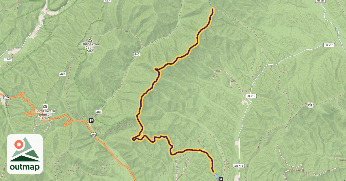 Map of Bald Ridge Trail