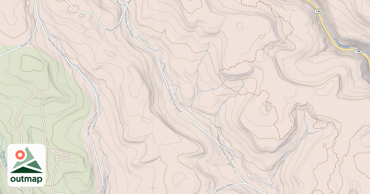 Map of Two Mile Run Snowmobile Trails