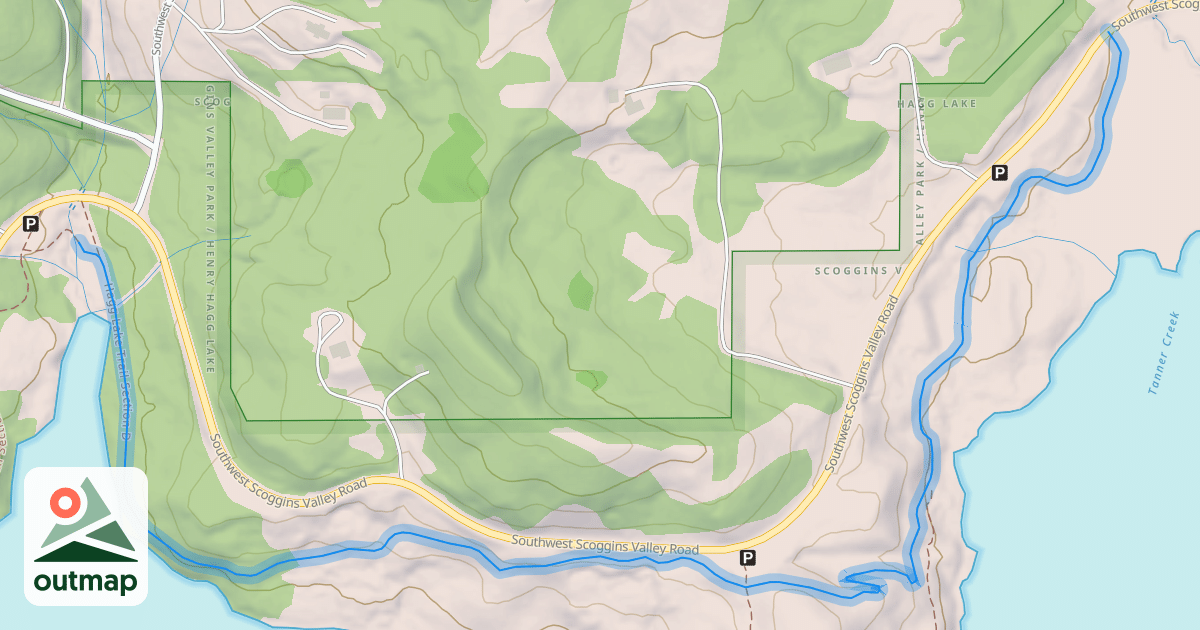 Map of Hagg Lake Trail Section D