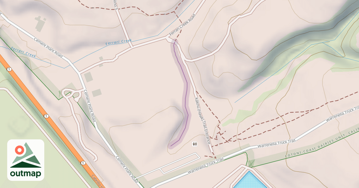 Map of Káknu (Hawk) Trail Parking