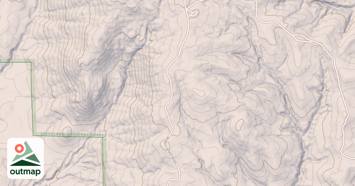 Map of BODEN CANYON