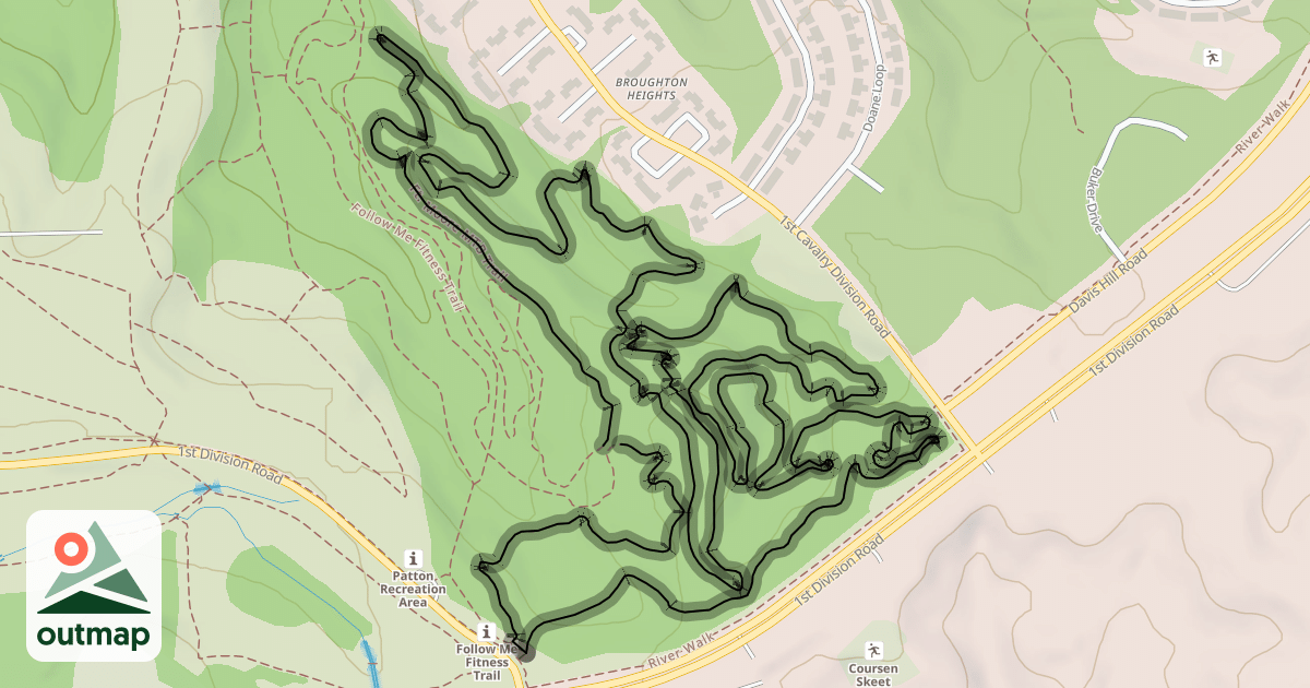 Map of Ft. Moore MTB Trail in Chattahoochee