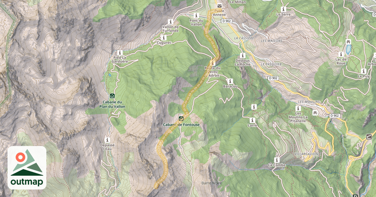 Map of Dent du Ratier — Arvieux