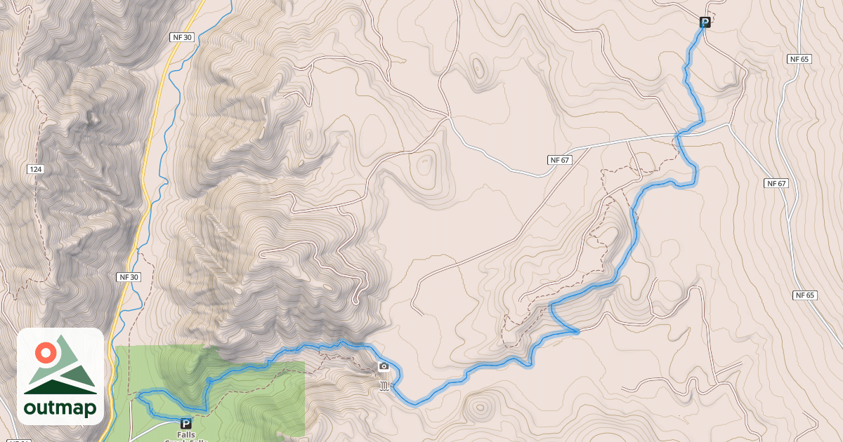 Map of Falls Creek Trail #152