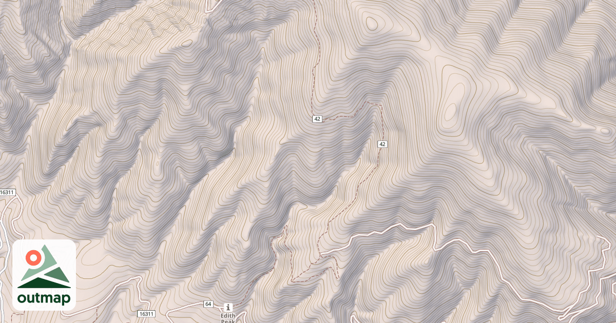 Map of EDITH PEAK