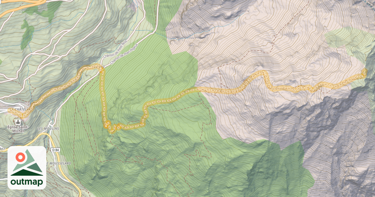 Map of Bec Rouge — Le Châtelard