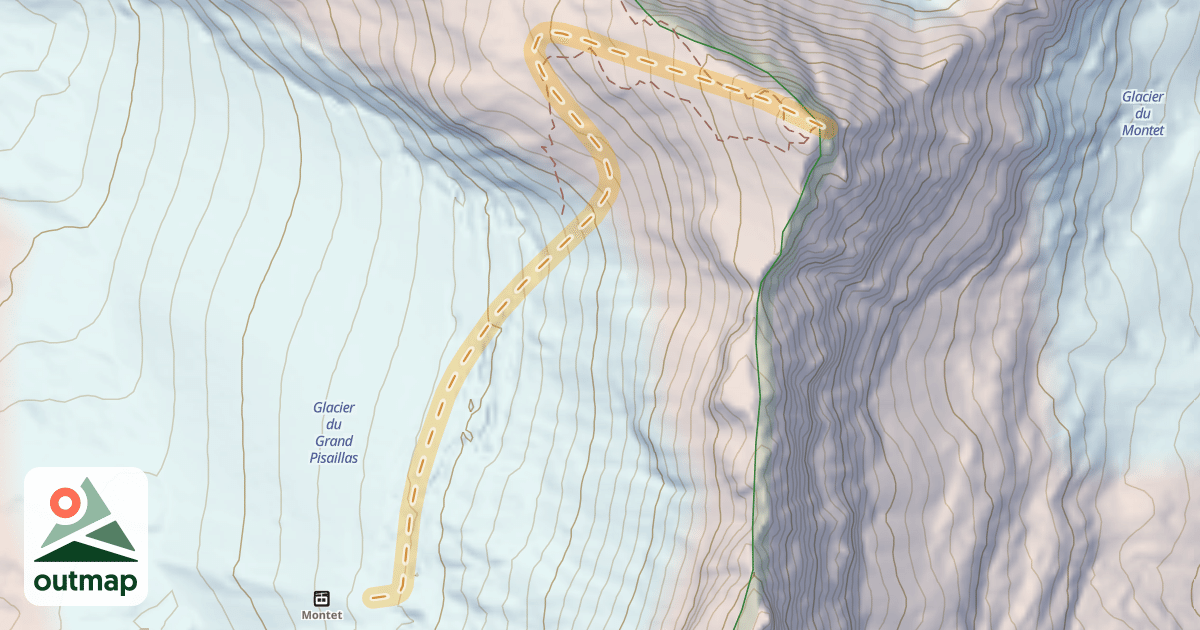 Map of Aiguille Pers — Téléski du Montet