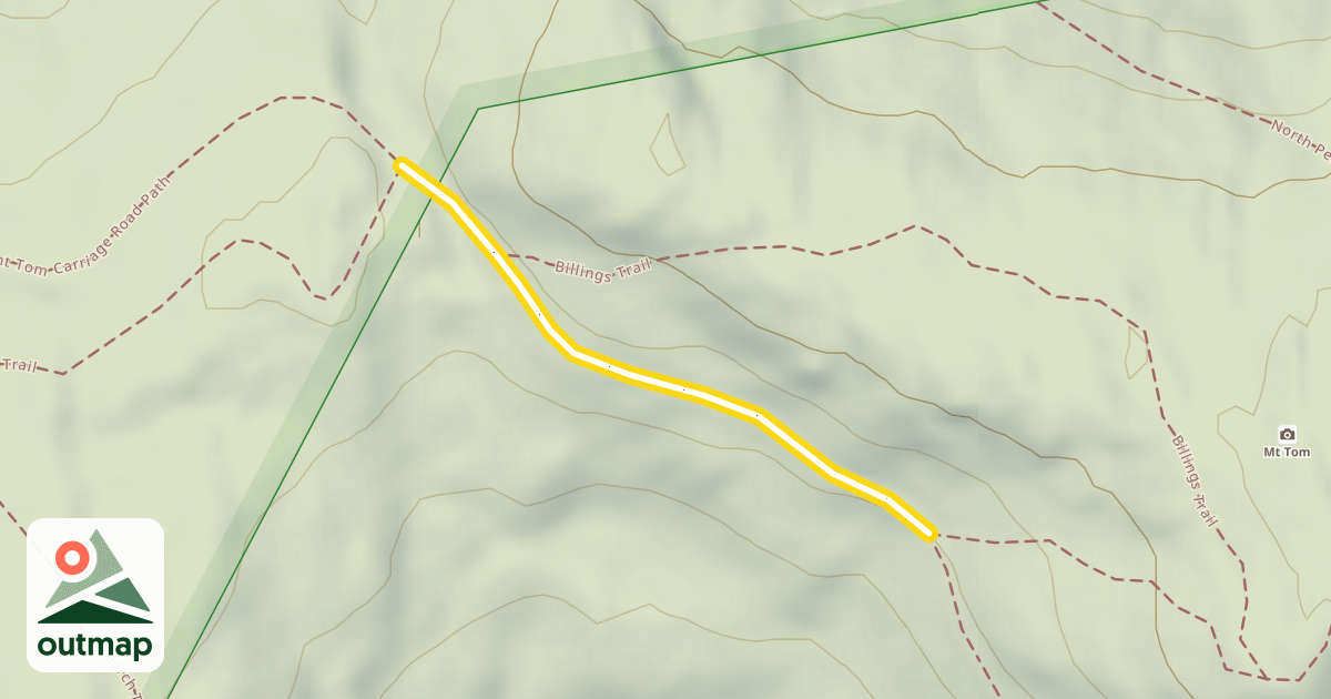 Map of Mount Tom Carriage Road Path