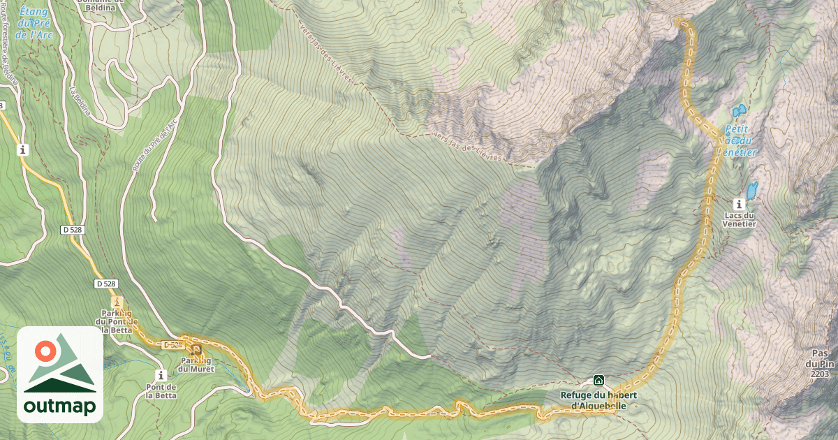Map of Dent de Bédina — Prabert