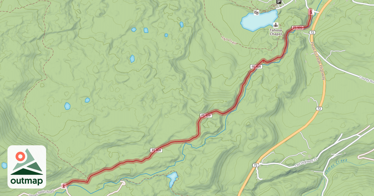 Map of South Saint Vrain Trail