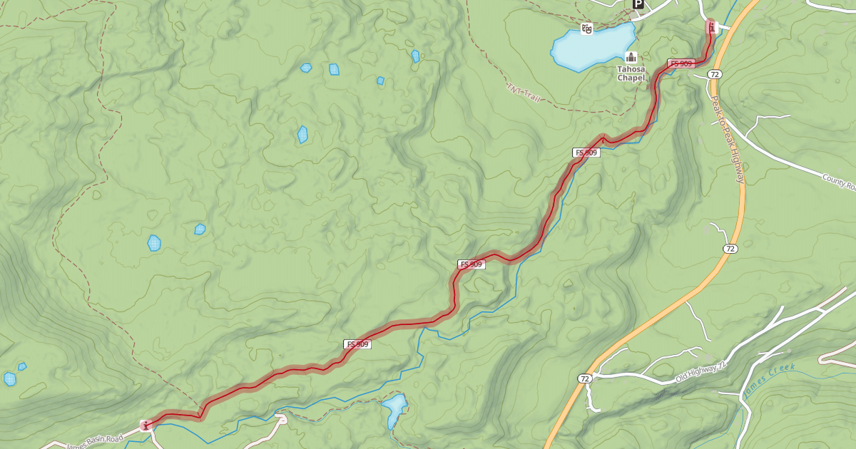 Map preview of South Saint Vrain Trail