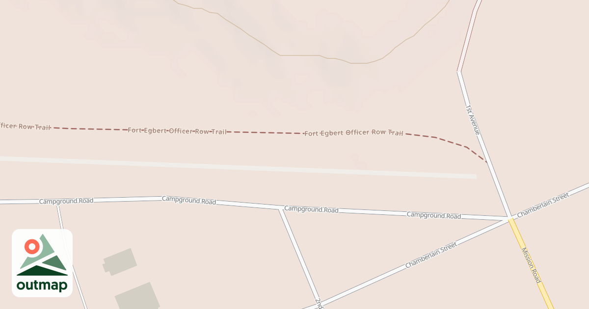 Map of Fort Egbert Officer Row Trail