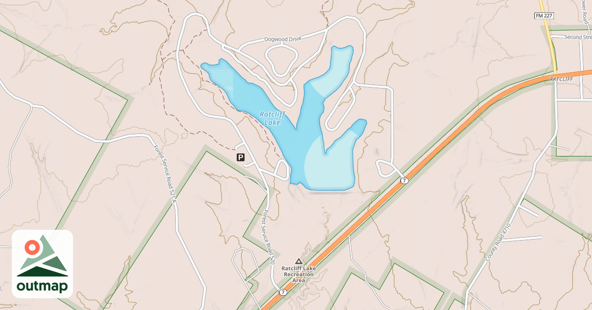 Map of RATCLIFF LAKE R A