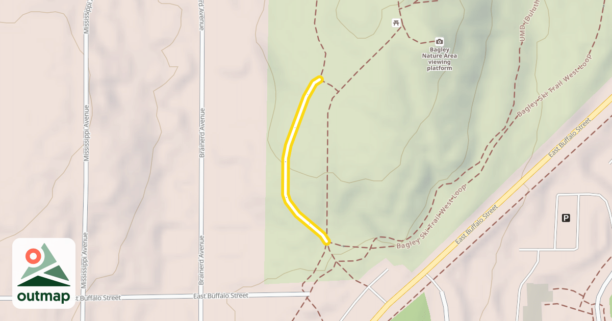 Map of Bagley Ski Trails West Loop