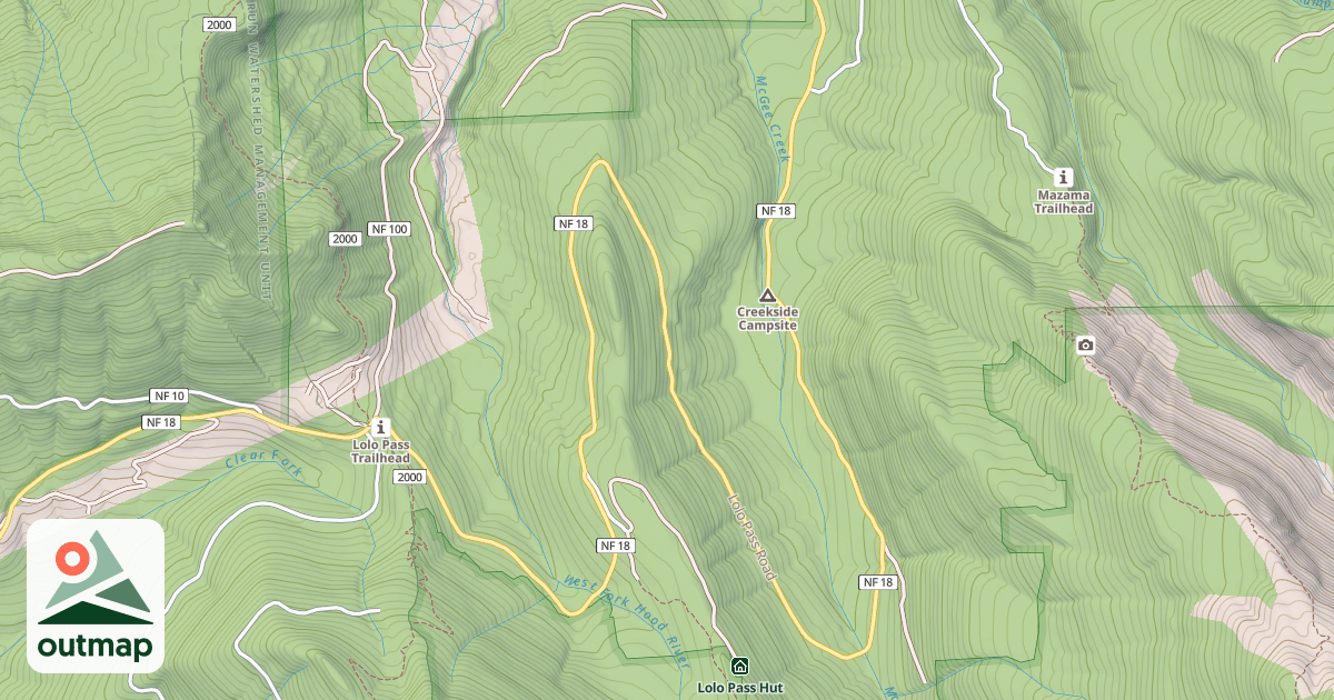 Map of E. LOLO PASS RD.