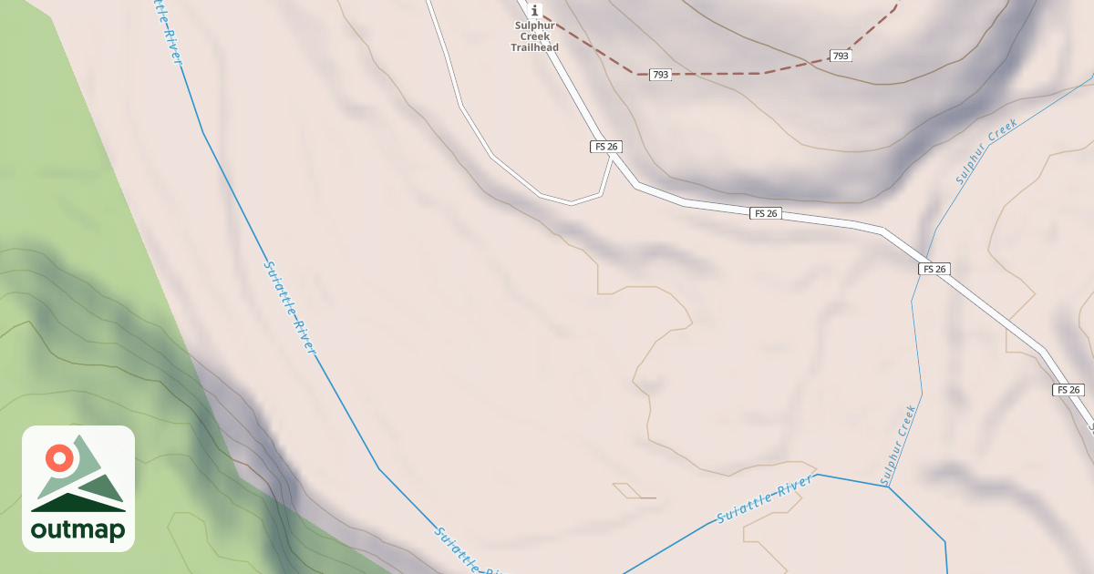 Map of SULPHUR CR CG-A