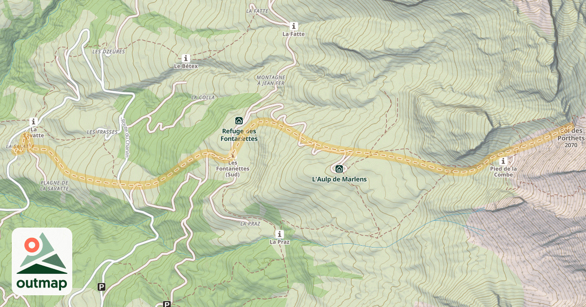 Map of Col des Porthets — La Savatte