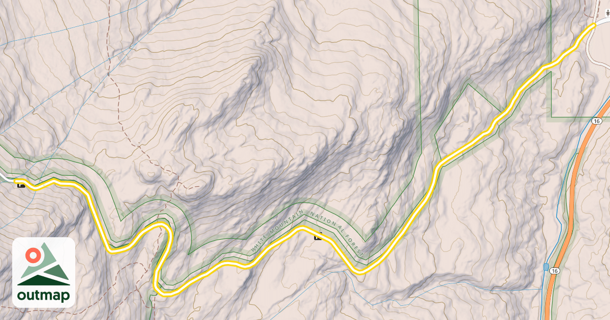 Map of Mount Washington Auto Road