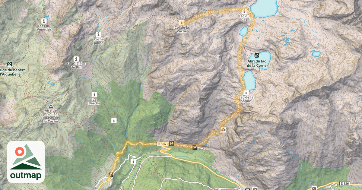 Map of Col de la Vache — Le Rivier d'Allemont