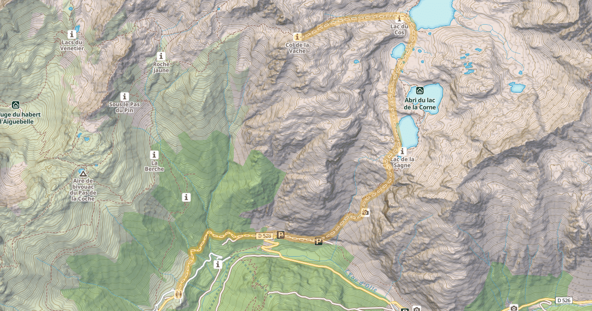 Map preview of Col de la Vache — Le Rivier d'Allemont