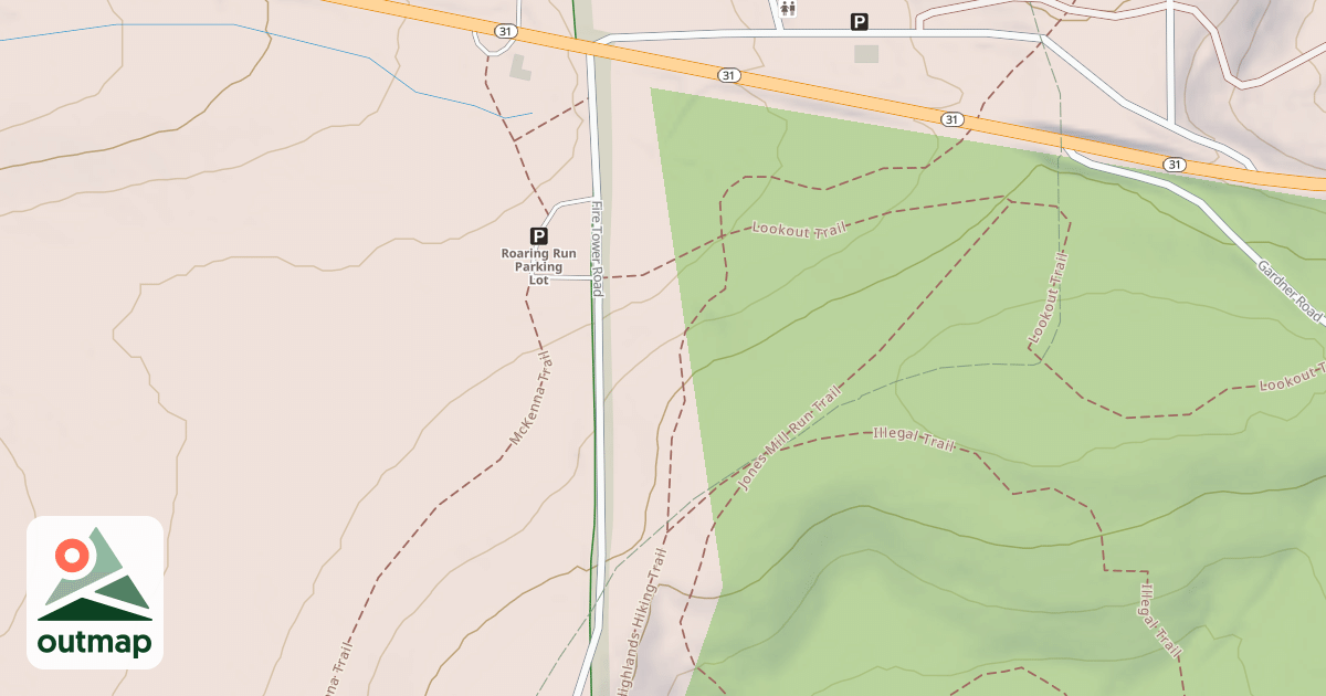 Map of Laurel Highlands Snowmobile Trail (Southern)