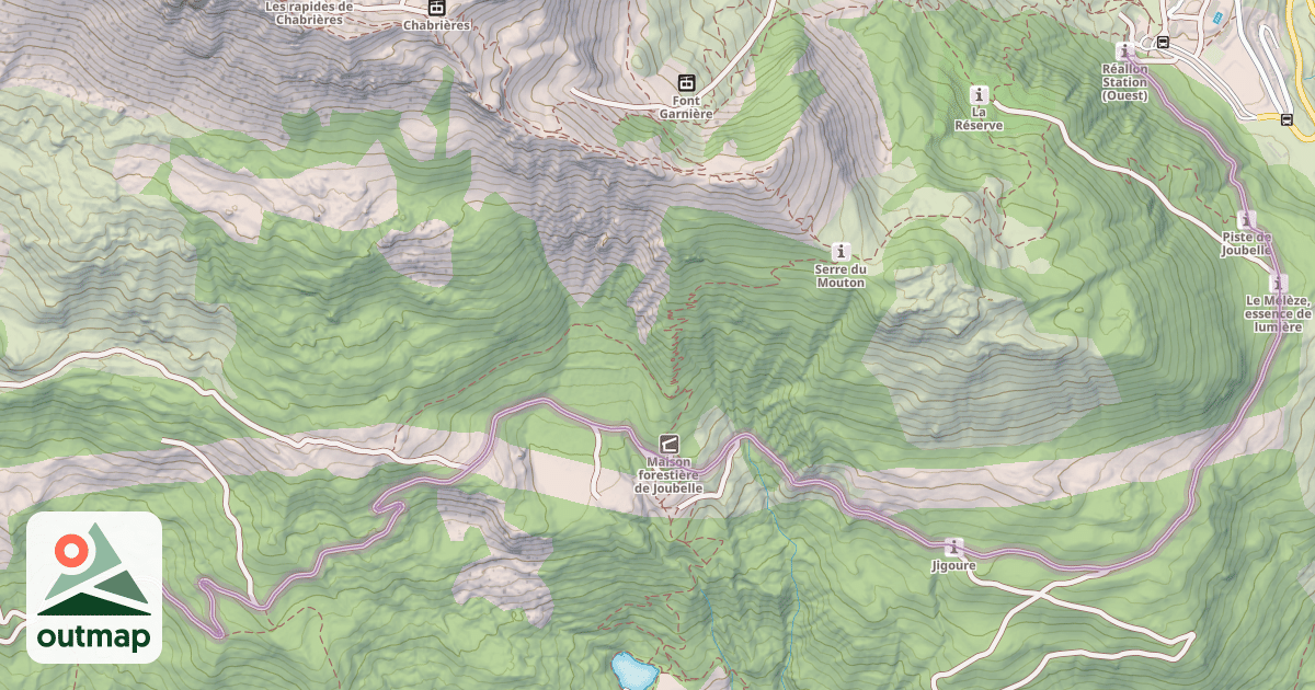 Map of Route Forestière de Joubelle