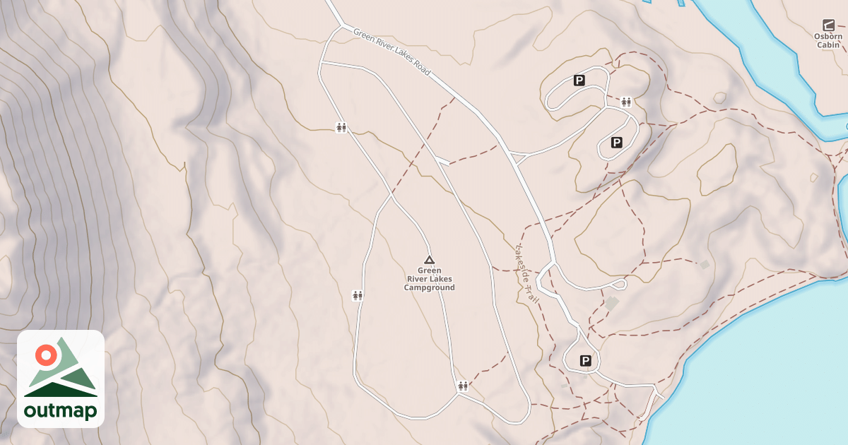 Map of GREEN RIVER LAKES CAMPGRND