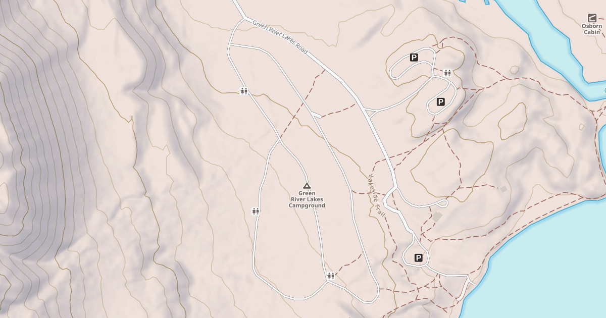 Map preview of GREEN RIVER LAKES CAMPGRND