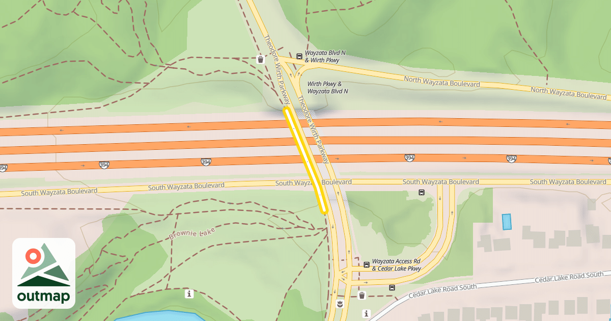 Map of Wirth Parkway Bike Path